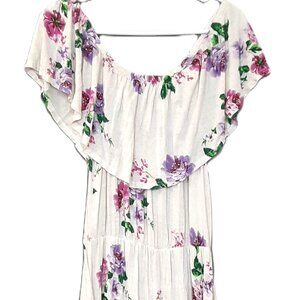 Entro Dress Misses Size XS, Floor Length, Floral Print, Off Shoulder Sleeve